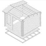 Small Summer House Nora D 8.5m² | 44mm | 3.2x3.2 m