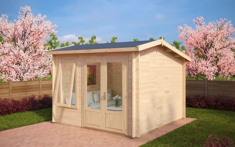 Small Summer House Nora D 8.5m² | 44mm | 3.2x3.2 m