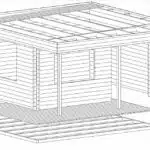 Garden Summer House with Canopy Ian C 18m² / 70mm / 5 x 4,1 m