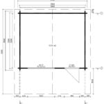 Garden Log Cabin Johanna A 12,5m² / 44mm / 4,1 x 3,5 m