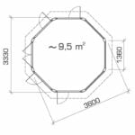 Octagonal Summer House Katrin 9.5m² | 25mm | 3.6×3.3m