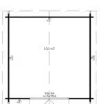 10x10 Shed Nora A 8,5m² / 44mm / 3,2 x 3,2 m