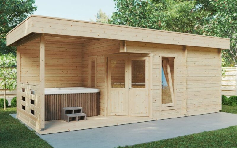 Garden Sauna Cabin Paula 12,5m² / 44mm / 7 x 3,2 m