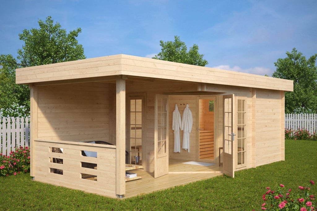 Garden Sauna Cabin Paula 12 5m² 44mm, How To Build An Outdoor Sauna Uk