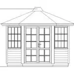 Hexagonal Summer House Seattle 6m² | 55mm | 3×2.6m