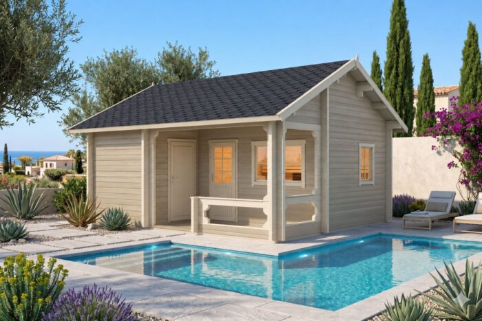 Garden gym, SPA and sauna cabin - painted
