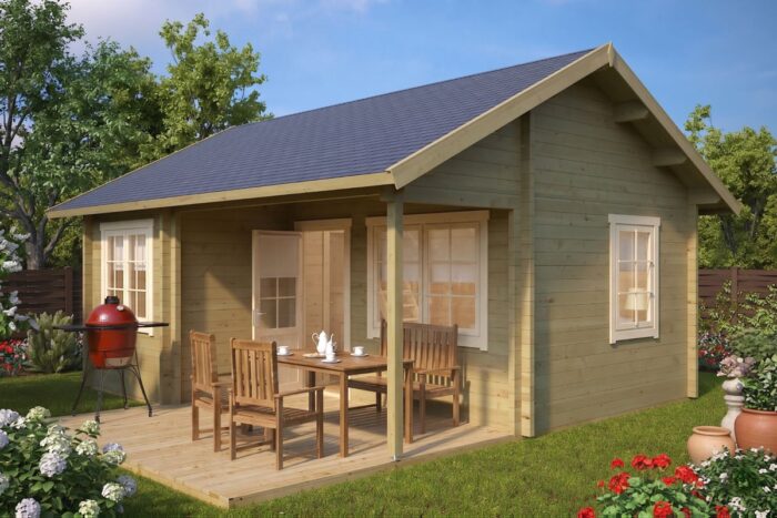 Large garden summer house "Oklahoma" | 6 x 6 m | G0091 Large garden summer house 6x6m - painted