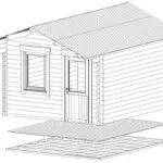 Garden house with canopy "Oslo XL" 12.5m² | 4 x 3 m