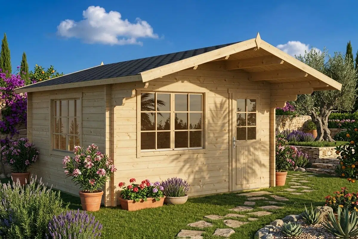 Small summer house with canopy