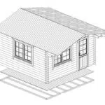 Small log cabin "Marcus A" 14.5m² | 4 × 4 m | 44mm