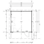 Small log cabin "Marcus A" 14.5m² | 4 × 4 m | 44mm