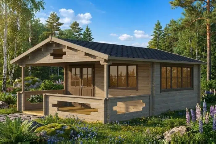 Summer house with veranda (painted)