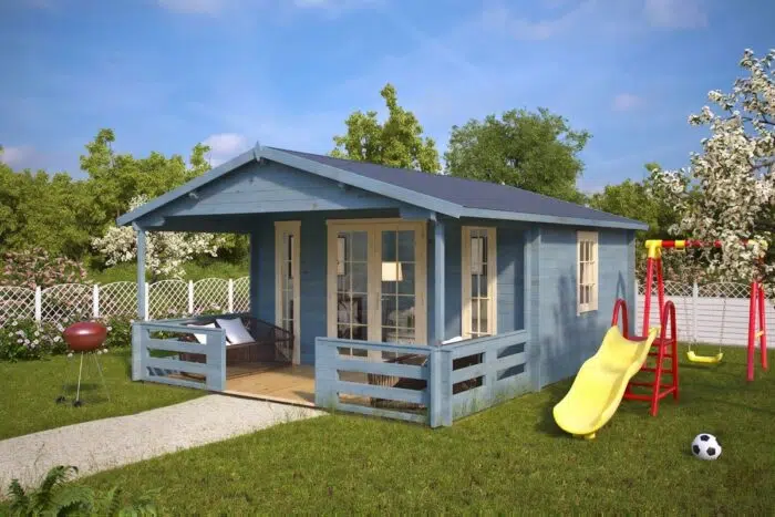 Garden house with veranda - painted