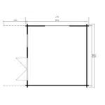 Garden log cabin "Marcus B" 14.5m² | 4 × 4 m | 44mm