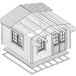 Garden log cabin "Marcus B" 14.5m² | 4 × 4 m | 44mm