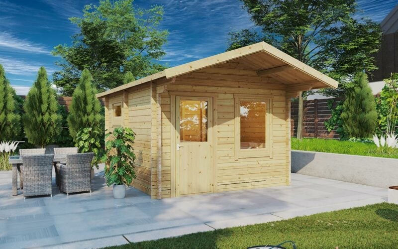 Outdoor Sauna Cabin Oslo 12.5m² | 58mm | 3.5×4.1m