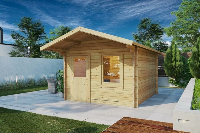 Outdoor Sauna Cabin Oslo 12.5m² | 58mm | 3.5×4.1m