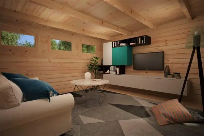 Modern Summer House Hansa Lounge XL with Veranda 14,5m² / 44mm / 6 x 5 m