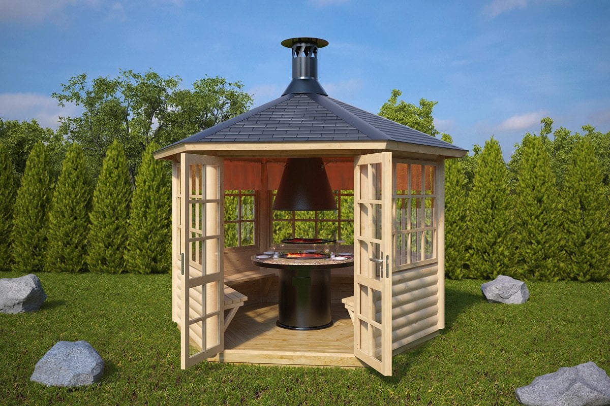 Garden BBQ Hut Seattle 6m² / 55mm / 3 x 2,6 m