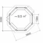 Octagonal Summer House Seattle 9.5m² | 55mm | 3.6×3.3 m