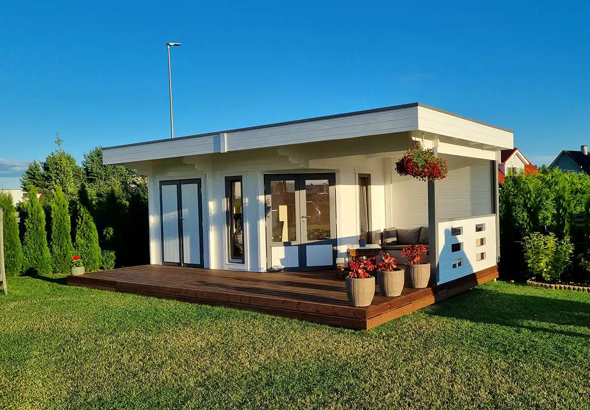 Summer House with Shed Paula 12,5m² / 44mm / 7,5 x 3,2 m