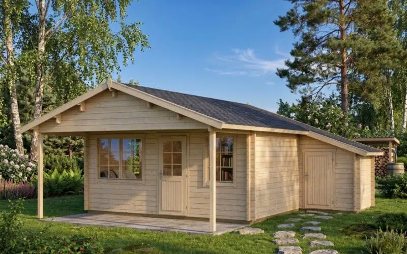 Summer house with side shed "Ian" | G0087 Large summer house with side shed