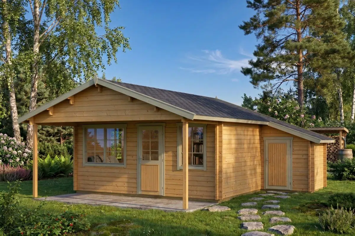 Large summer house with side shed - painted