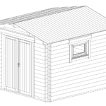 Small Garden Shed Nora F 9m² | 44mm | 3×3 m