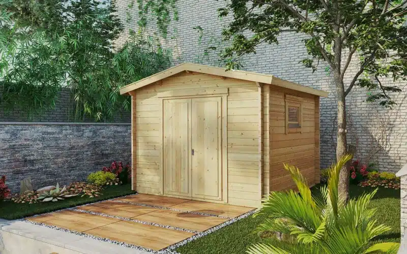 Small Garden Shed Nora F 9m² | 44mm | 3×3 m