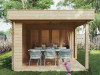 Contemporary Garden Log Cabin with Veranda Lucas E 9m² 44mm 6 x 3 m