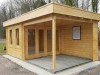 Contemporary Garden Log Cabin with Veranda Lucas E 9m² 44mm 6 x 3 m