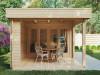 Contemporary Garden Summer House with Veranda Jacob E 12m² 44mm 7 x 3 m