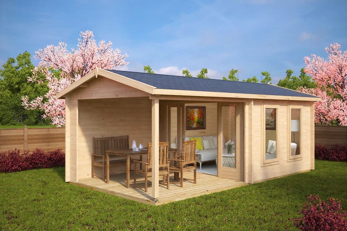 Garden Room with Veranda Nora E 9m² / 44mm / 3 x 6 m