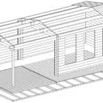 Garden summer house with Veranda Eva E 12m² / 44mm / 3 x 7 m