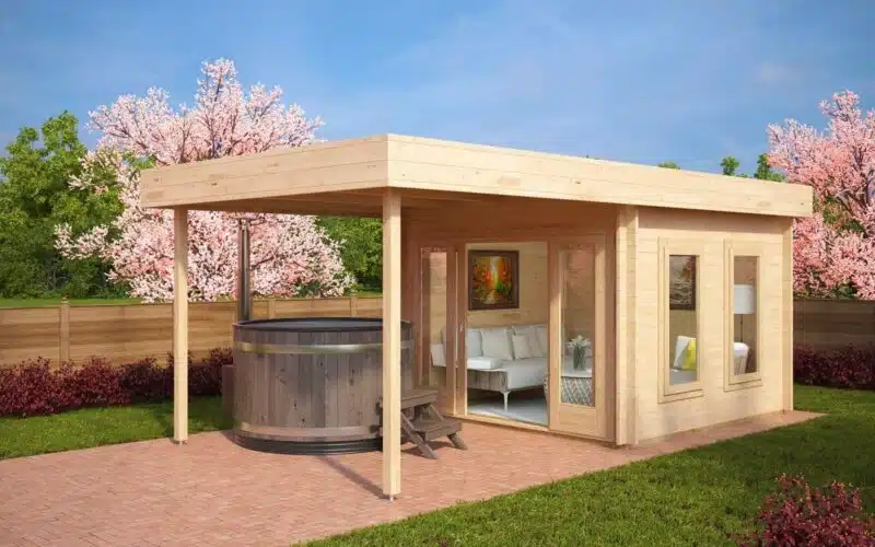 Summer House with Canopy Lucas E 9m² | 44mm | 3 x 3 m