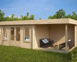 Contemporary Garden Log Cabin with Veranda Jacob D