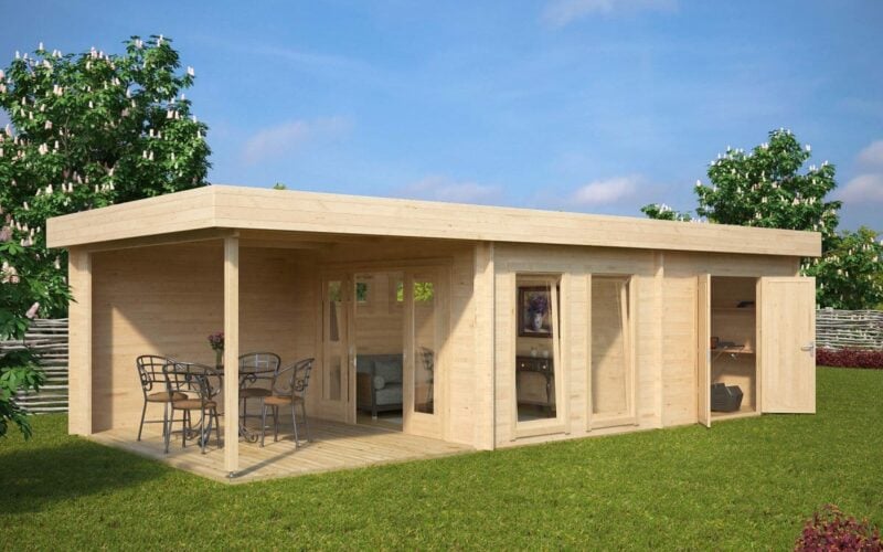 Large Summer House with Storage Rio 22m² | 58mm | 9 x 4 m