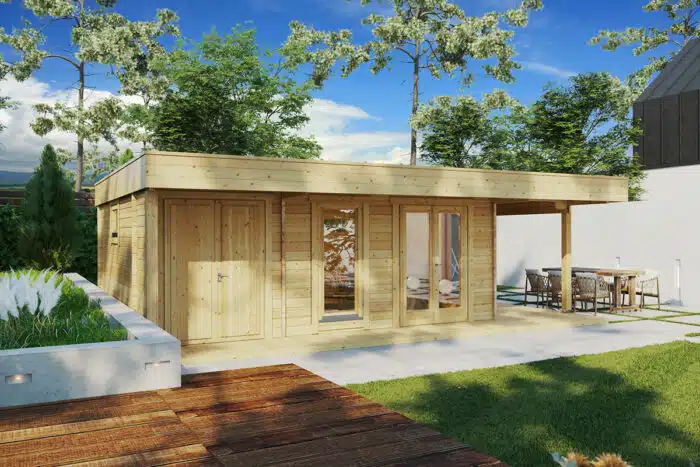 Luxury Summer House with Storage Room Hansa Lounge XXL 22m² / 44mm / 8 x 5 m