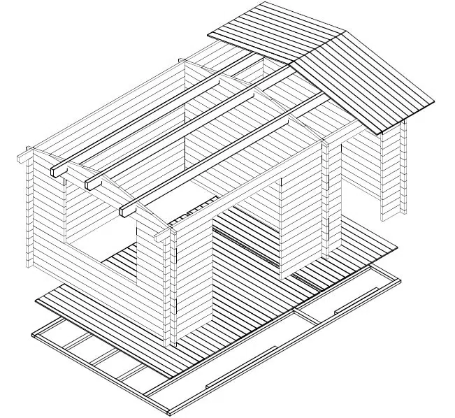 Garden Room and Shed Combined Super-Fred 3D