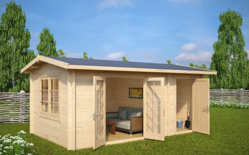 Summer House & Shed Combined Super Fred 15m2 | 44mm | 5 x 3 m