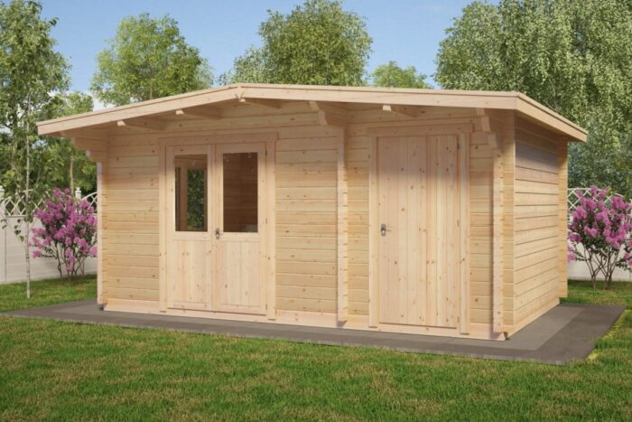 Summer House with Shed Super Otto 15m2 / 44mm / 5 x 3 m