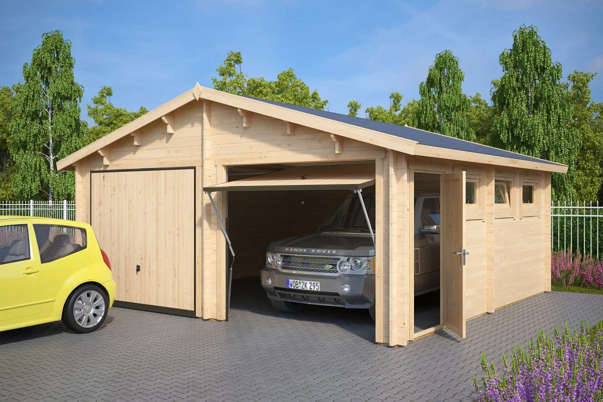 garagem dupla DIY e com portas para cima e para cima