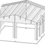 Wooden Double Garage E with Double Doors / 44mm / 5,5 x 5,7 m