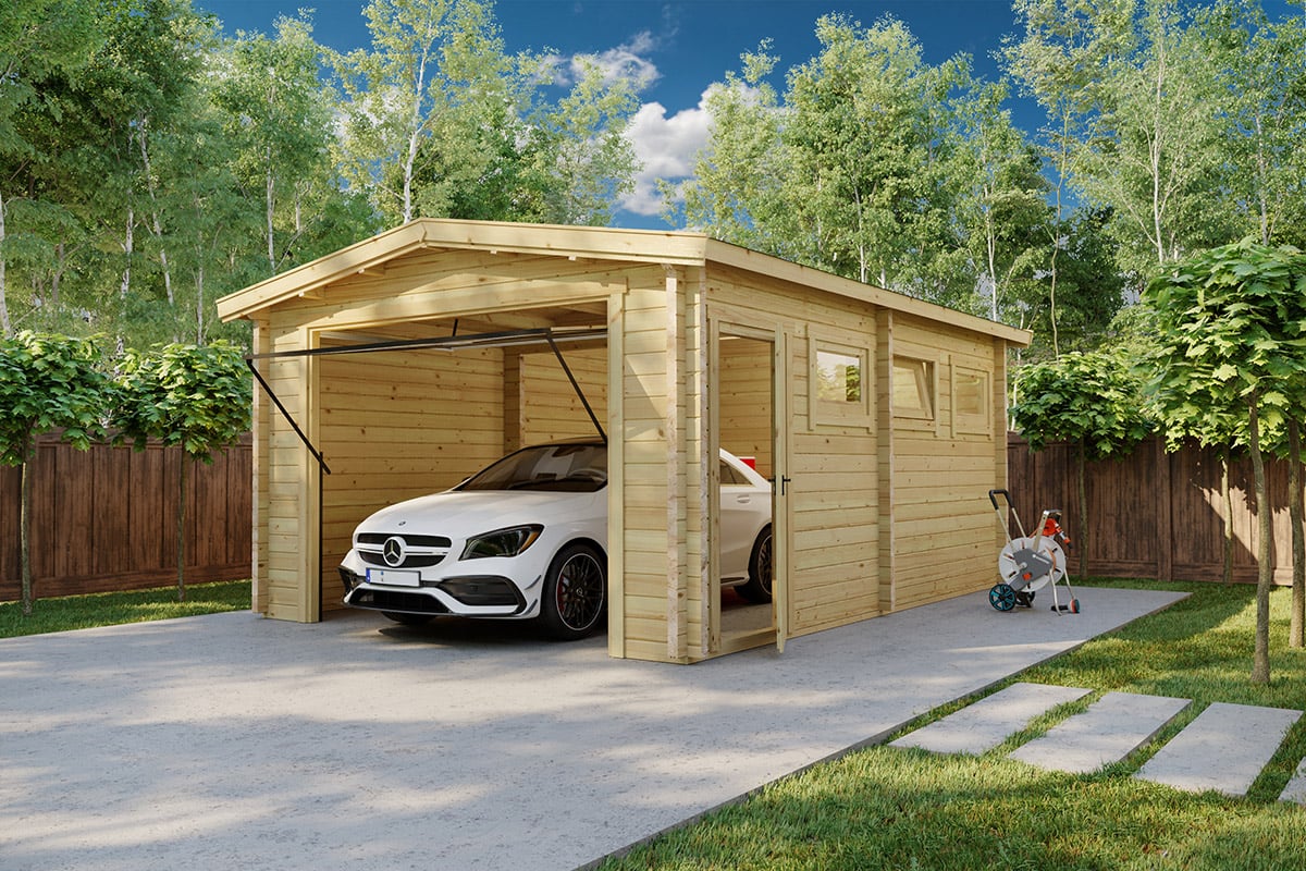 Wooden Garage A With Up And Over Door | 70mm | 4 x 5.5m