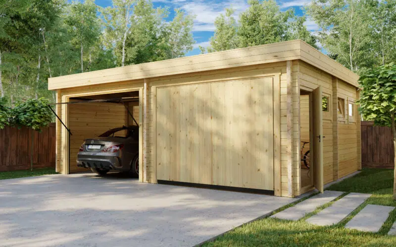 Modern Wooden Garage F G0189
