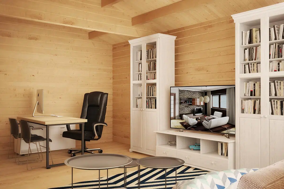 Small garden log cabin - inside view