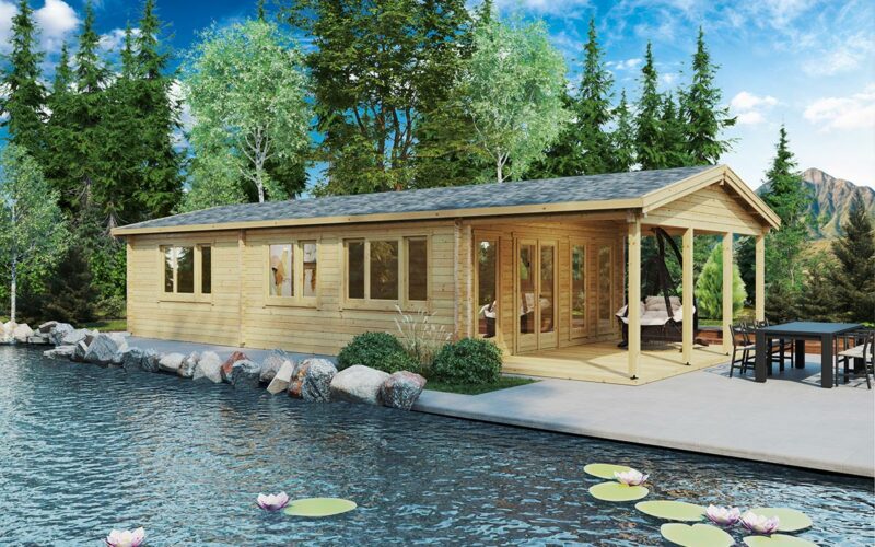 Large Log Cabin-The Lake House 58m² | 92mm | 13 x 6 m