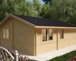 Two bedroom Log Cabin Summer House Ireland 43m2 / 70mm / 6 x 7 m