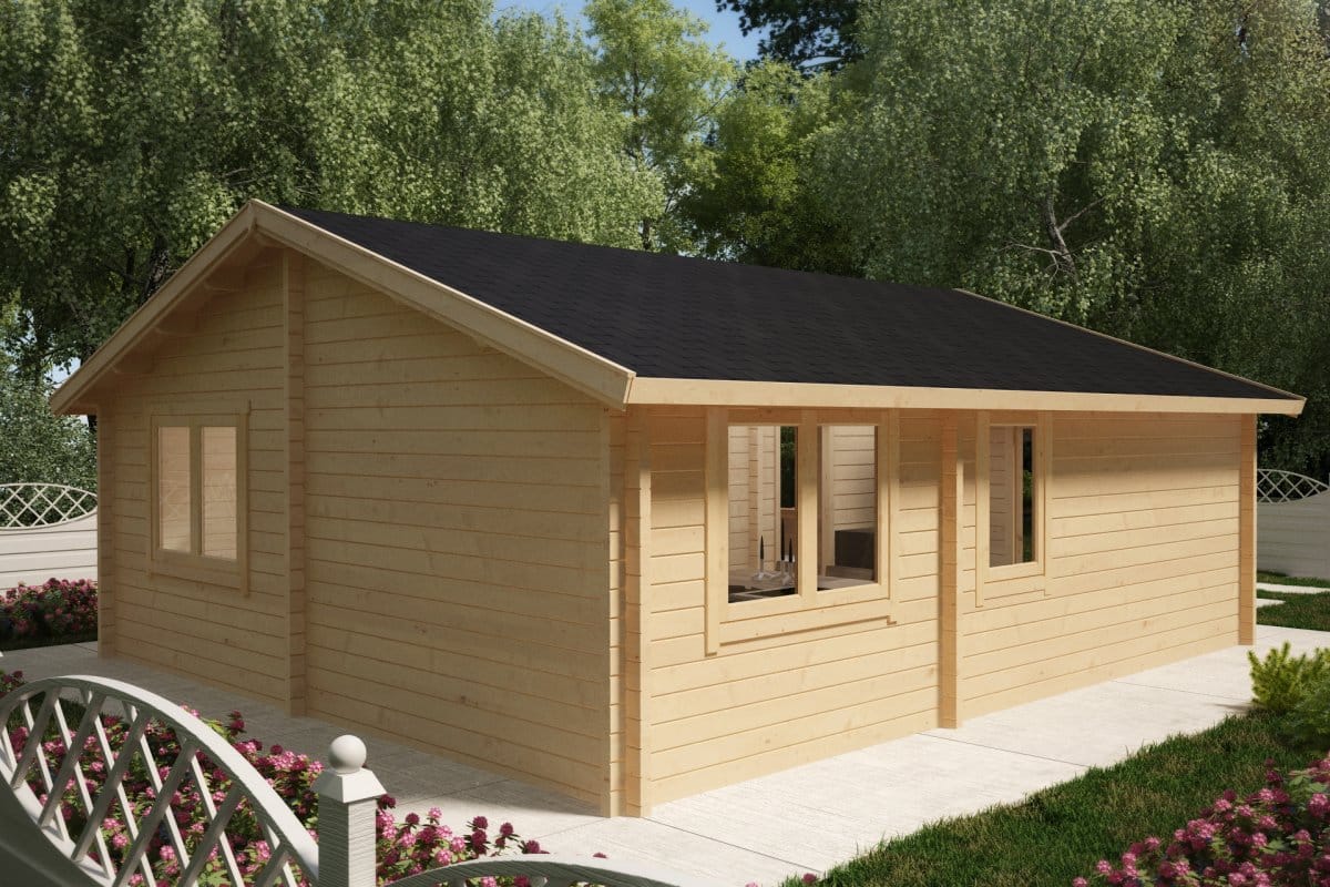 Two bedroom Log Cabin Summer House Ireland 43m2 / 70mm / 6 