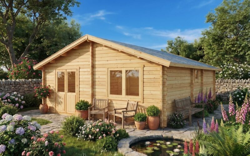 Two bedroom log cabin "Ireland" 43m² | 6 x 7 m | G0209 Two bedroom log cabin 6x7m